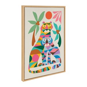 Kate & Laurel All Things Decor 23"x33" Sylvie MCM Tiger Love Wall Art by Rachel Lee Natural: Framed Canvas, Modern Animal Digital Art - 1 of 4