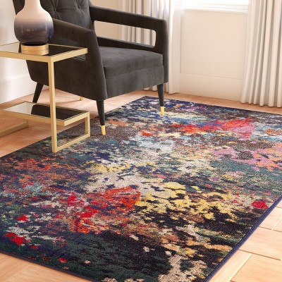 Monaco Multicolor Synthetic Rectangular Area Rug