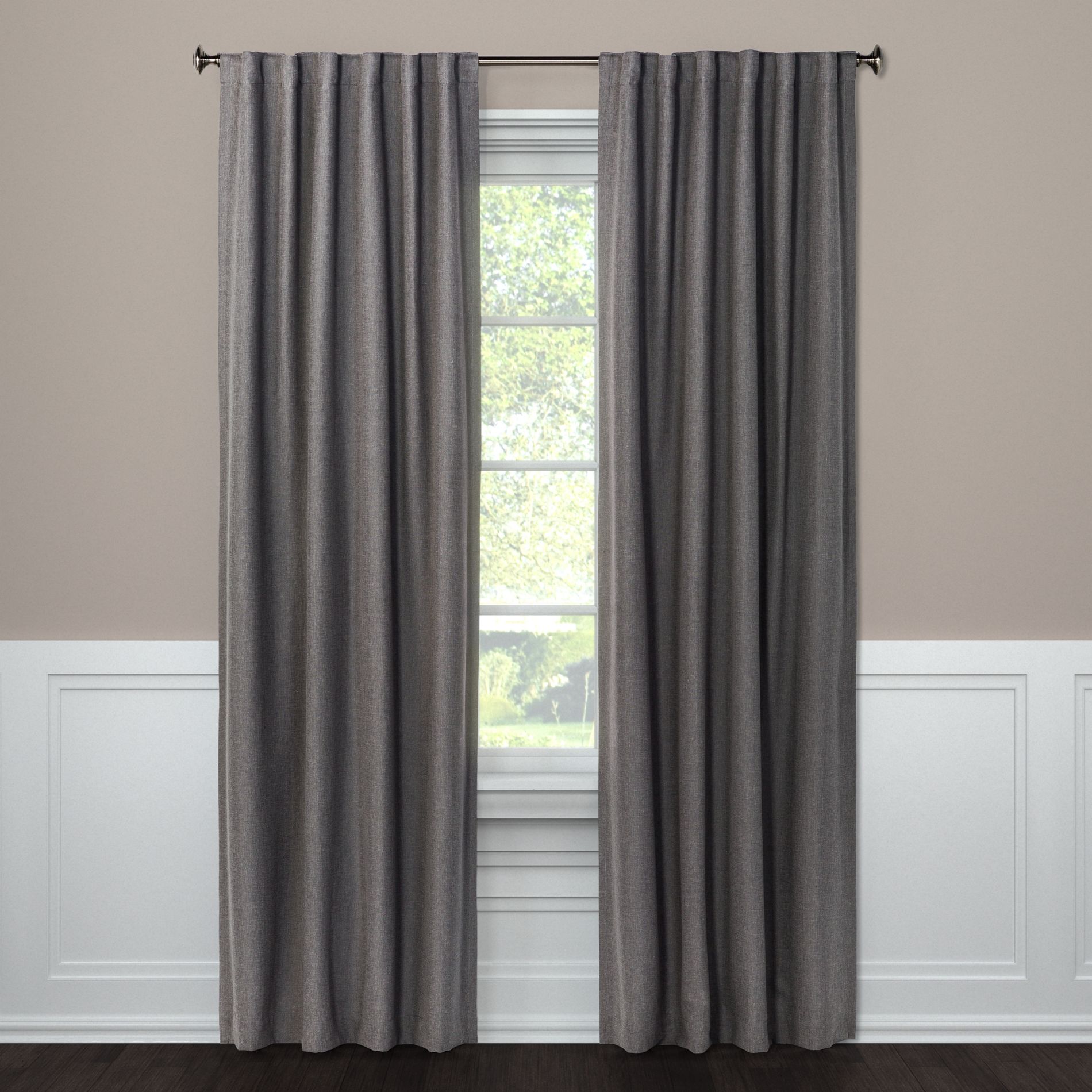 50"x108" Blackout Aruba Window Curtain Panel Radiant Gray - Threshold™: Recycled Polyester, Traditional Style Drapes