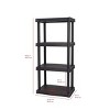Black Plastic 4-Tier 47.6" H x 21.7" W x 13.8" D Storage Shelving, 240 Lb Total Capacity, Adult - 2 of 4
