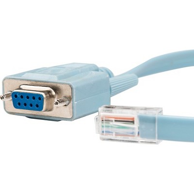 Rocstor Premium 6 ft Cisco® console router cable - RJ45 (m) - DB9 (f) - RJ-45 Male Network - DB-9 Female Serial - Blue - Blue Cisco Router Cable