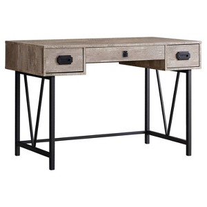 Monarch Specialties Computer Desk Home Office Laptop Storage Drawers 48InchL Work Metal Laminate Beige Black Transitional - 1 of 4