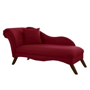 Chaise Velvet Berry - Skyline Furniture , Red