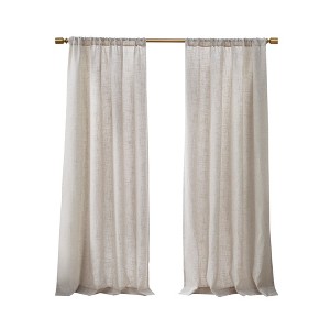 Kyler Linen Blend Light Filtering Curtain Panel Pair - 1 of 4