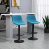 HOMCOM Adjustable Bar Stools Set of 4, Swivel Bar Height Chairs Barstools Padded with Back for Kitchen, Counter, and Home Bar, Blue - 3 of 4