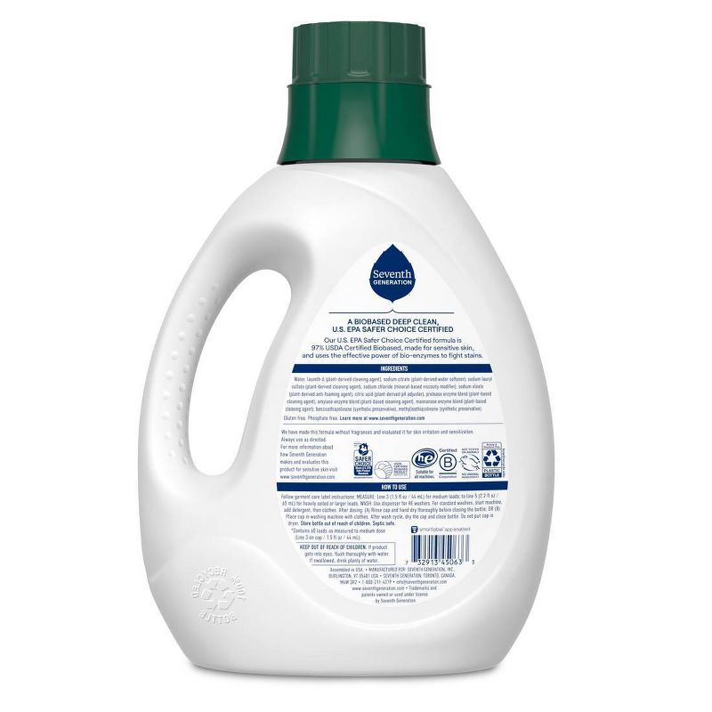 Seventh Generation Liquid Laundry Detergent - Free & Clear, 4 of 12