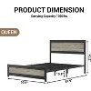 Heavy Duty Full Bed Frame with Charging Station, Modern Industrial Platform Design with Riveted Headboard and Footboard, Easy Assembly - 2 of 4