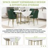 ChicFurnit Dining Sets Extendable Round Table Set with Faux Marble Top Chairs for Kitchen Dining Room, White and Green, 28.25"*21.63"*19.88" - 4 of 4