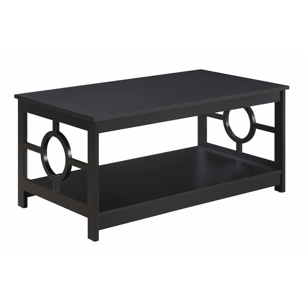 Ring Coffee Table Black - Breighton Home: Mid-Century Modern Style, Rectangle Shape, Shelf Storage