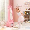 Costway Kids Vanity Set Princess Makeup Dressing Table and Chair Set with Jewelry Armoire White/Pink - 2 of 4