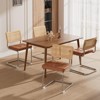 Okak Mid Century Breuer Designed Rattan Back Dining Chairs for Kitchen Dining Room,Faux Leather Upholstered Seating Dining Chair Set - 3 of 4