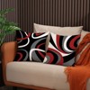 Red and Black Throw Pillow Covers 18x18 Set of 4,Grey Modern Abstract Pillowcases,Gray Geometric Circle Pattern - 3 of 4