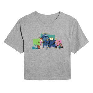 Women's - Zootopia - Nick, Judy, And Friends Cropped Graphic T-Shirt - 1 of 4