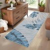 Modern Colorful Leaf Printed Runner Rug, Low Pile Stain-Resistant Carpet with Non-Slip Backing, Floor Cover for Kitchen, Hallway, Entryway - 2 of 4