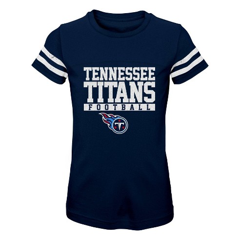 NFL Tennessee Titans Girls' Short Sleeve Stripe Fashion T-Shirt - S
