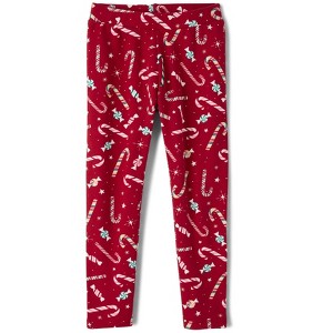 The Children's Place Girls Christmas Candy Cane Winter Warm Leggings - 1 of 4