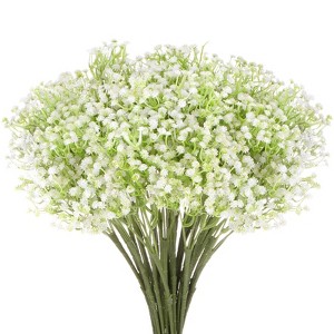 Unique Bargains Artificial Baby's Breath Faux Gypsophila Plastic Bouquets Real Touch Flowers 22.8" - 1 of 4