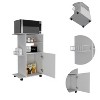 NicBex Mobile Kitchen Island Cart Morden Kitchen Carts on Wheels with Storage with 2 Storage Shelves, 1 Cabinet and Spice Rack for Kitchen - 4 of 4