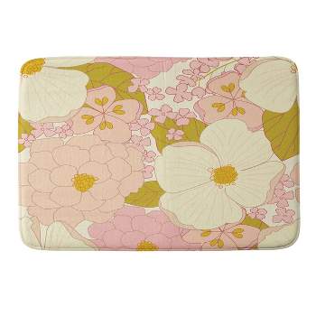 34"x21" Eyestigmatic Design Vintage Floral Memory Foam Bath Mat Cream - Deny Designs