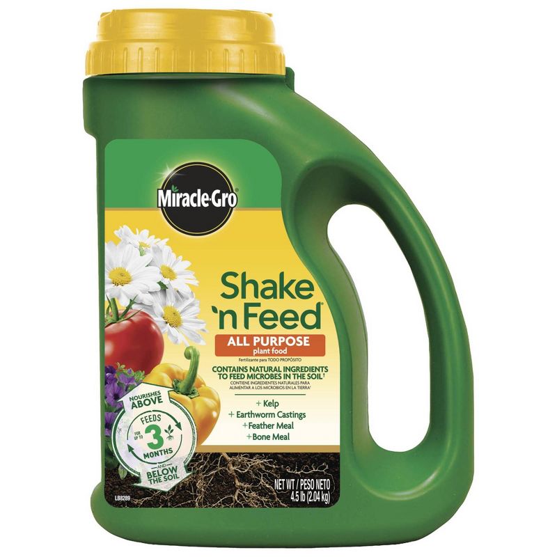 Miracle-Gro Shake 'N Feed All Purpose Continuous Release Plant Food 4.5lb, 1 of 9