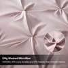 3 Piece Pink Queen Duvet Cover, Luxurious Pinch Pleated, 100 Microfiber, King Size, Zipper Corner Ties - 3 of 4