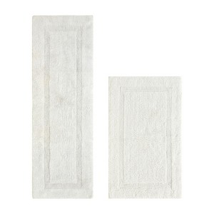 Lux Premium 100% Cotton Tufted Solid Reversible 2 Piece Bath Rug Set – Ultra-Soft, Water-Absorbent, Durable, Machine Washable Bathroom Rug - 1 of 4