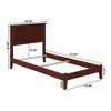 AFI Furnishings Madison Twin Traditional Bed with Open Footboard and Turbo Charger in Walnut - 4 of 4