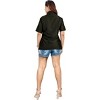 LA LEELA Women's Summer Casual Solid Short Sleeve Blouse Shirt TShirts Button Down Dress Tops Tee Shirts Hawaiian Blouses for Women - 4 of 4