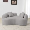 67 Inch Curved Loveseat  Full Compression Sponge Sofa, Teddy Velvet Fabric, No-Assembly Compact Sofa for Small Spaces & Apartments - 4 of 4