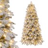 Costway 6/7 FT Artificial Snow-flocked Christmas Tree with 130 Balls, Lights, 616 Branch Tips - 2 of 4