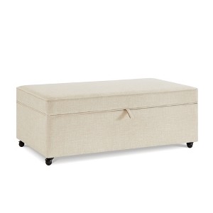VYNXARIA Beige Large with Storage, Modular, Wheels Modern Comfortable Sofa Ottoman - 1 of 4