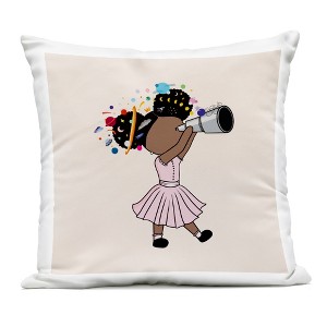 Stupell Industries Celeste Girl with Telescope Outdoor Decorative Throw Pillow, 18 x 18 - 1 of 3