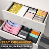 Set of 18 Collapsible Drawer Organizer Bins for Clothes, Closet Organizers and Storage Dividers for Clothing (Black) - 3 of 4