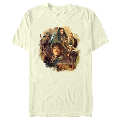 Men's The Hobbit: The Desolation Of Smaug Character Poster T-shirt - Beige  - 3x Large : Target