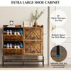 Jojoka Slim Shoe Storage Cabinet with 4 Flip Drawers & Hooks, Narrow Wooden Shoe Organizer with Open Shelf for Entryway - 4 of 4