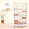 32"L 6-Level Small Animal Cage Rabbit Hutch with Universal Lockable Wheels, Slide-out Tray for Bunny, Chinchillas, Ferret - 4 of 4