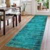 Washable Living Room Rug, Soft Vintage Distressed Non-Slip Area Rug, Foldable Low Pile Carpet for Bedroom, Dining Room - 2 of 4