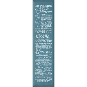 Slickblue My Promise to My Children Wall Sign – Funny & Loving Parent Quote – Rustic Wood Decor – 9x12, Color Options - 1 of 3