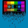 Adult Design By Humans Pride Rainbow Flag Music Note Cassette By Avocato T-Shirt - 2 of 3