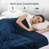 15 Lbs Heavy Blanket, Queen Size, Soft Machine Washable, Navy Blue for Stress Relief and Sleep - 2 of 4