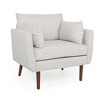 37.5" Fabric Sophisticated Club Chair with Birch Wood Legs - 3 of 4