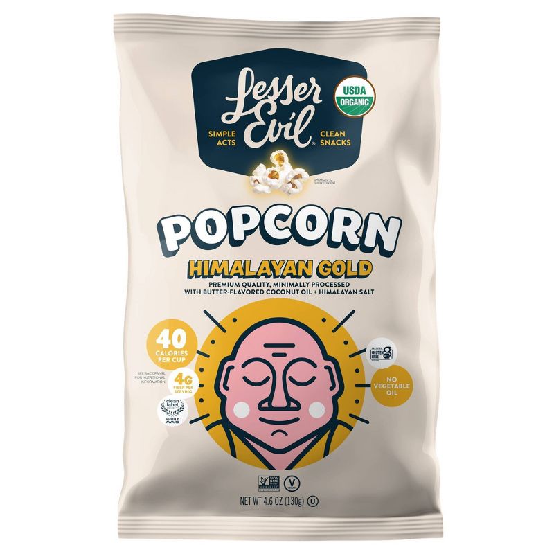LesserEvil Organic Popcorn Himalayan Gold -  4.6oz, 1 of 9