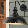 Dewdrop Industrial 3-Light Wall Sconce 25.9 in Matte Black Iron with Handcrafted Gold Rivets ETL Certified Exterior Mounted Light Fixture - 2 of 4