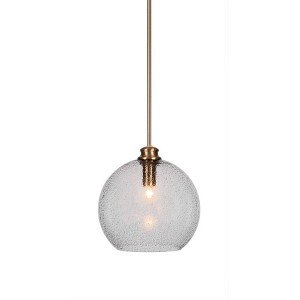 Toltec Lighting Kimbro 1 - Light Pendant in  New Aged Brass with 11.75" Smoke Bubble Shade - 1 of 1