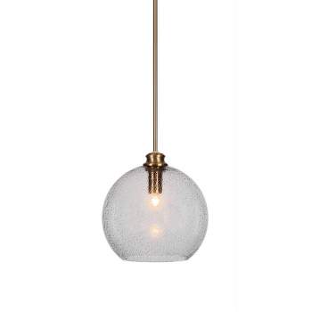 Toltec Lighting Kimbro 1 - Light Pendant in  New Aged Brass with 11.75" Smoke Bubble Shade