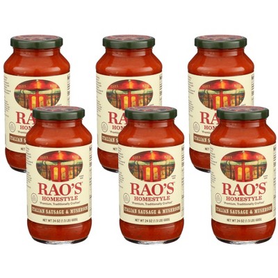 Rao's Italian Sausage and Mushroom Pasta Sauce - Case of 6/24 oz