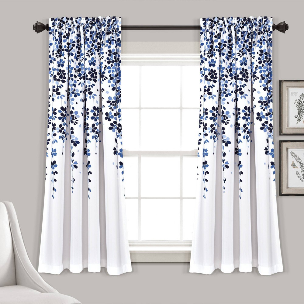 Photos - Curtains & Drapes Set of 2  Weeping Flower Light Filtering Window Curtain Panels Na(63"x52")