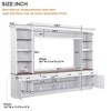 Vynxaria ON-TREND Farmhouse 4-Piece Entertainment Wall Unit Set with Bookshelf for TVs Up to 70", Walnut TV Stand - 3 of 4