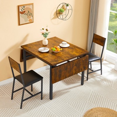 HDZNVF Folding Dining Table Rustic Brown