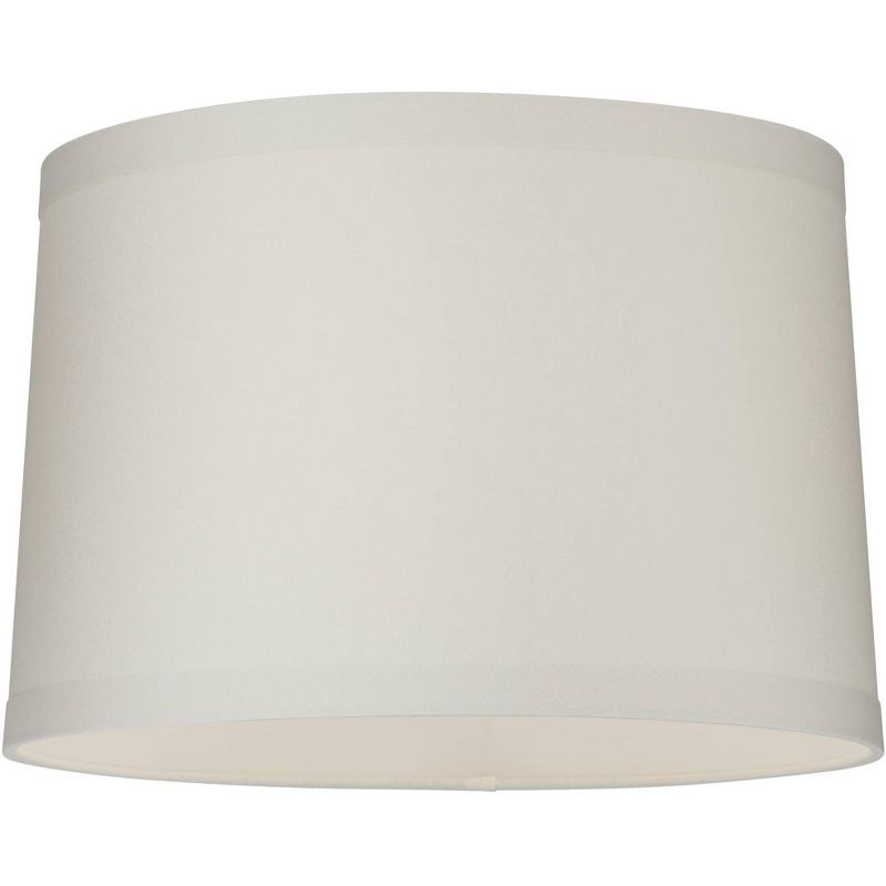Springcrest Ivory Linen Medium Drum Lamp Shade 15" Top x 16" Bottom x 11" High (Spider) Replacement with Harp and Finial, 4 of 8